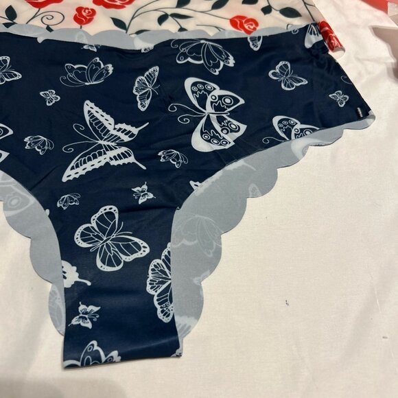 Morvia 3pk Floral Blue Colors High Leg Woman’s panties XXL Lingerie Seamless - Picture 6 of 10